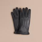 Burberry Burberry Fur Lined Deerskin Gloves, Size: 8.5, Black