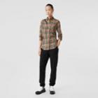 Burberry Burberry Button-down Collar Vintage Check Stretch Cotton Shirt, Size: 04, Beige