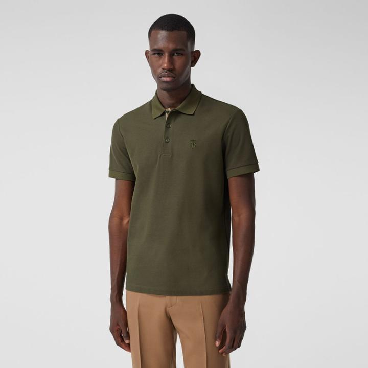 Burberry Burberry Monogram Motif Cotton Piqu Polo Shirt, Size: Xs, Green