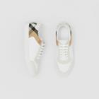 Burberry Burberry Leather, Suede And House Check Sneakers, Size: 42, White