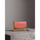Burberry Burberry Haymarket Check And Leather Crossbody Bag, Red