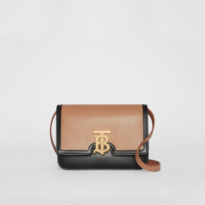 Burberry Burberry Small Leather Tb Bag, Beige