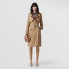 Burberry Burberry Check Panel Cotton Gabardine Trench Coat, Size: 08