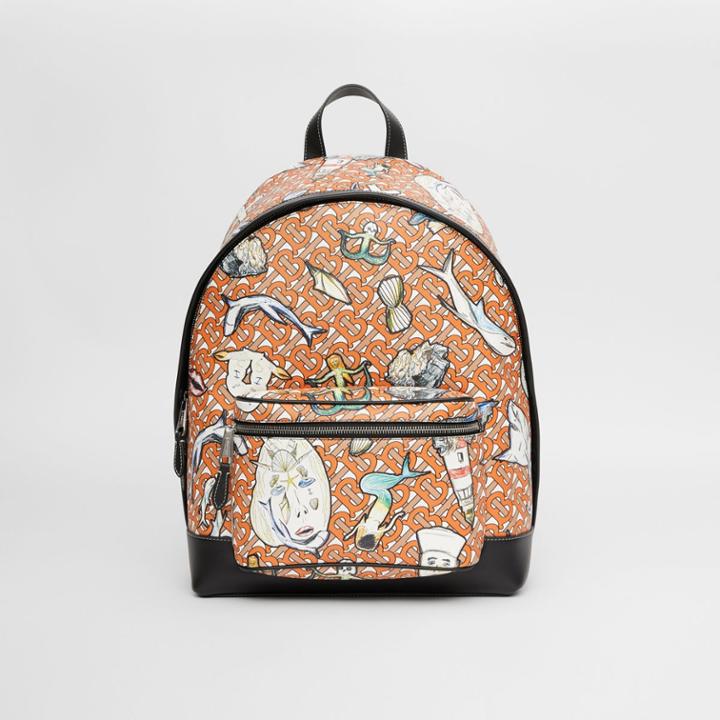 Burberry Burberry Monogram And Marine Print E-canvas Backpack