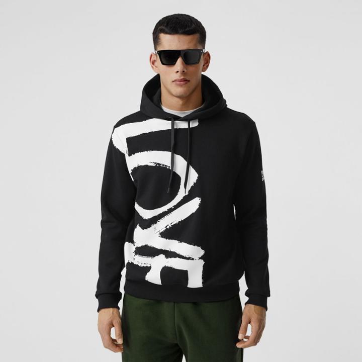 Burberry Burberry Love Print Cotton Hoodie, Size: Xxs, Black