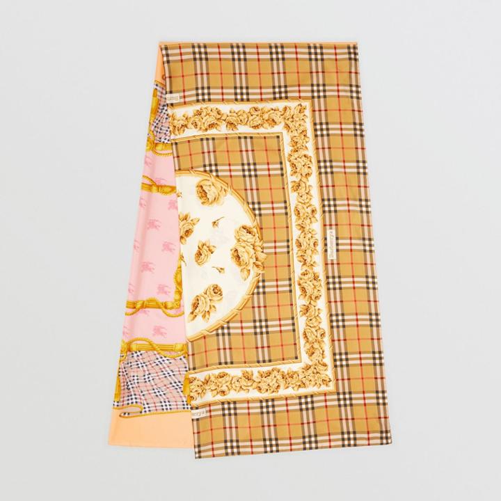 Burberry Burberry Archive Scarf Print Silk Scarf, Yellow