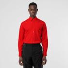 Burberry Burberry Monogram Motif Stretch Cotton Poplin Shirt, Red