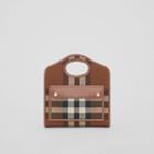 Burberry Burberry Mini Knitted Check And Leather Pocket Bag
