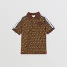 Burberry Burberry Childrens Monogram Stripe Print Cotton Piqu Polo Shirt, Size: 12y, Brown