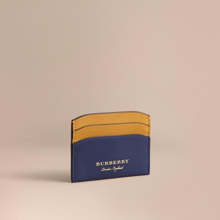 Burberry Burberry Two-tone Trench Leather Card Case, Blue