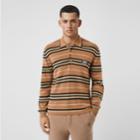 Burberry Burberry Long-sleeve Icon Stripe Merino Wool Polo Shirt, Size: Xl, Brown