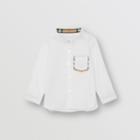 Burberry Burberry Childrens Check Detail Cotton Oxford Shirt, Size: 6m, White