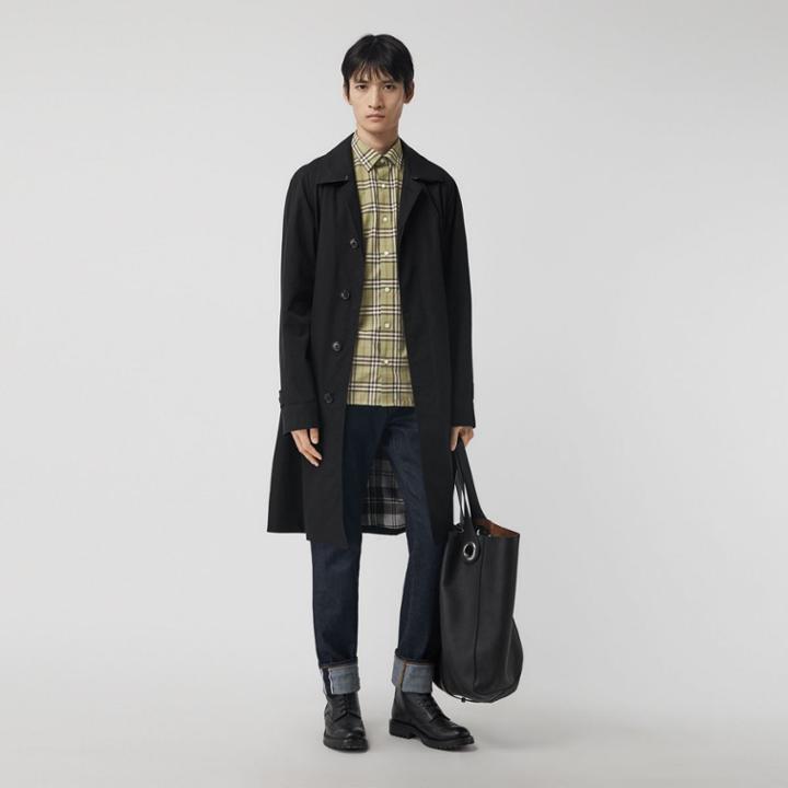 Burberry Burberry Check Cotton Shirt, Size: M, Green
