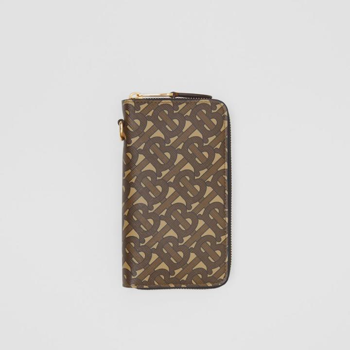 Burberry Burberry Monogram Print E-canvas Phone Wallet, Brown