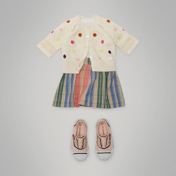 Burberry Burberry Embroidered Cotton Cashmere Cardigan, Size: 3y
