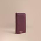 Burberry Burberry Trench Leather Ziparound Wallet, Purple