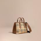 Burberry Burberry Leather Trim Horseferry Check Tote, Brown