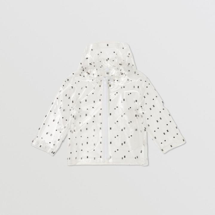 Burberry Burberry Childrens Star And Monogram Motif Transparent Hooded Coat, Size: 12y