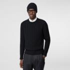 Burberry Burberry Cable Knit Cashmere Sweater, Black