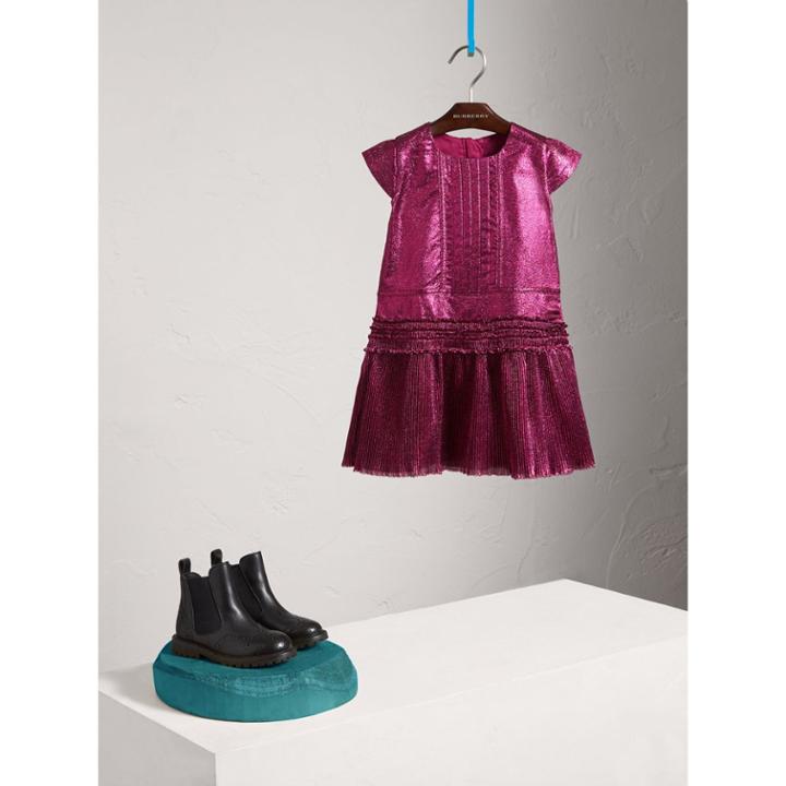 Burberry Burberry Frill Detail Lam Dress, Size: 8y