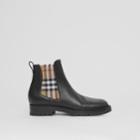Burberry Burberry Vintage Check Detail Leather Chelsea Boots, Size: 35.5