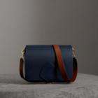 Burberry Burberry The Large Square Satchel In Leather, Blue