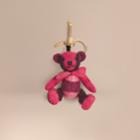 Burberry Burberry Thomas Bear Charm In Check Cashmere, Pink