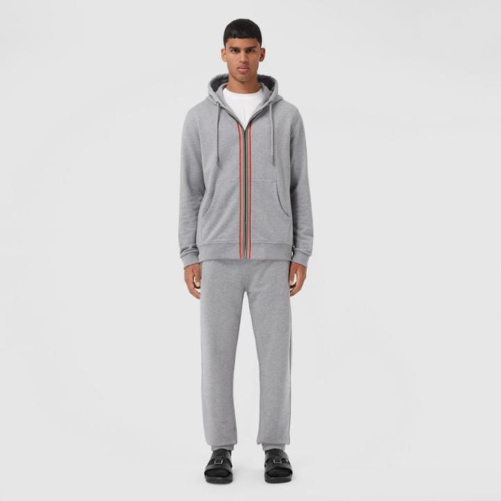 Burberry Burberry Icon Stripe Detail Cotton Hooded Top