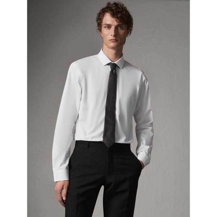 Burberry Burberry Modern Fit Cotton Poplin Shirt, Size: 16, White