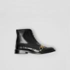 Burberry Burberry Link And Brogue Detail Leather Boots, Size: 35, Black