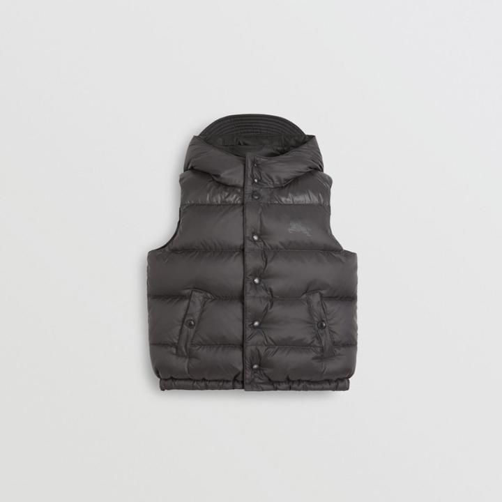 Burberry Burberry Childrens Reversible Showerproof Down-filled Hooded Gilet, Size: 14y, Grey