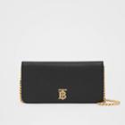 Burberry Burberry Grainy Leather Phone Wallet With Strap, Black