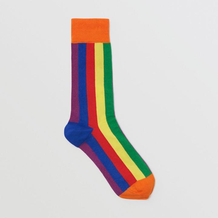 Burberry Burberry Striped Intarsia Cotton Blend Socks, Size: M/l