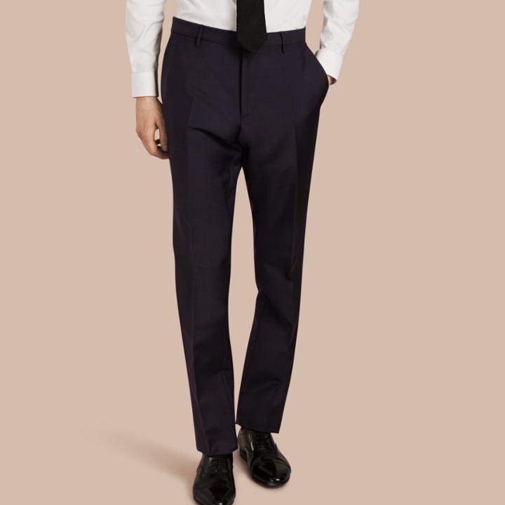Burberry Burberry Modern Fit Wool Mohair Trousers, Size: 44, Blue