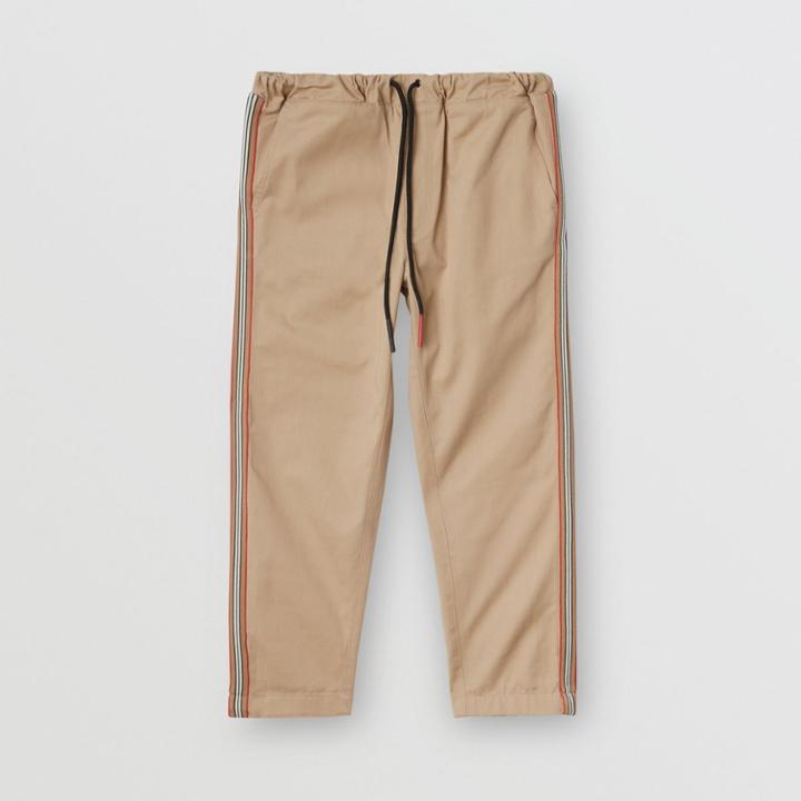 Burberry Burberry Childrens Icon Stripe Detail Cotton Chinos, Size: 3y, Yellow