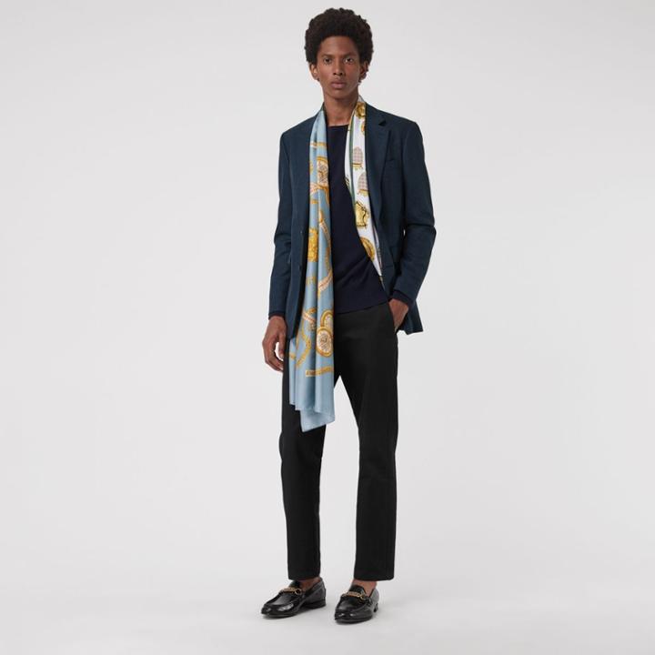 Burberry Burberry Modern Fit Wool Cashmere Tailored Jacket, Size: 34r, Blue
