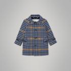 Burberry Burberry Childrens Check Wool Car Coat, Size: 12m, Blue
