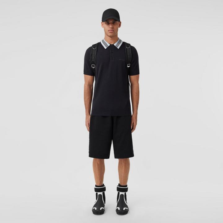 Burberry Burberry Icon Stripe Detail Wool Polo Shirt, Size: Xl