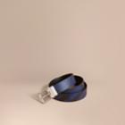 Burberry Burberry London Check And Leather Reversible Belt, Size: 90, Blue