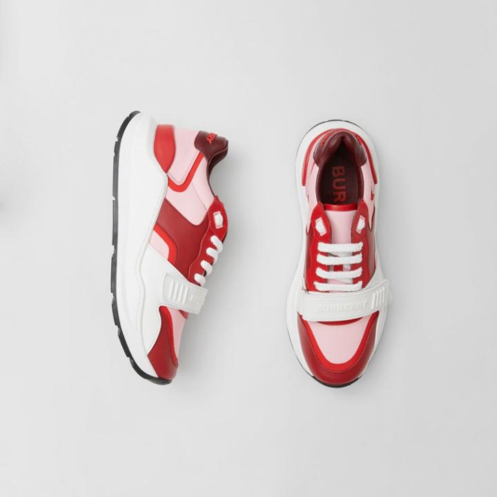 Burberry Burberry Canvas, Leather And Suede Sneakers, Size: 38