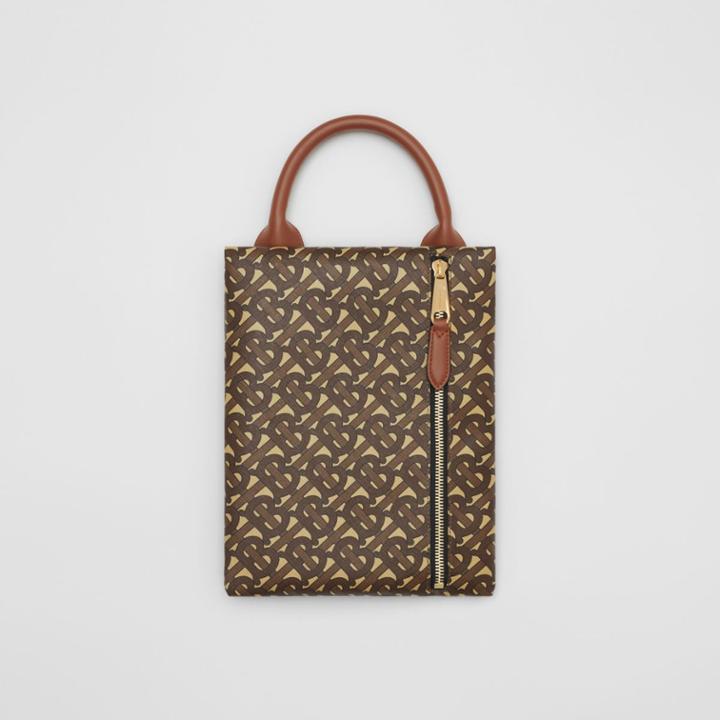 Burberry Burberry Monogram Print E-canvas Portrait Pouch, Brown