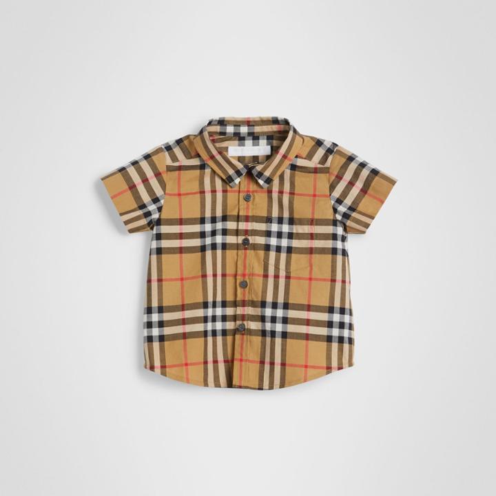 Burberry Burberry Childrens Short-sleeve Vintage Check Cotton Shirt, Size: 2y