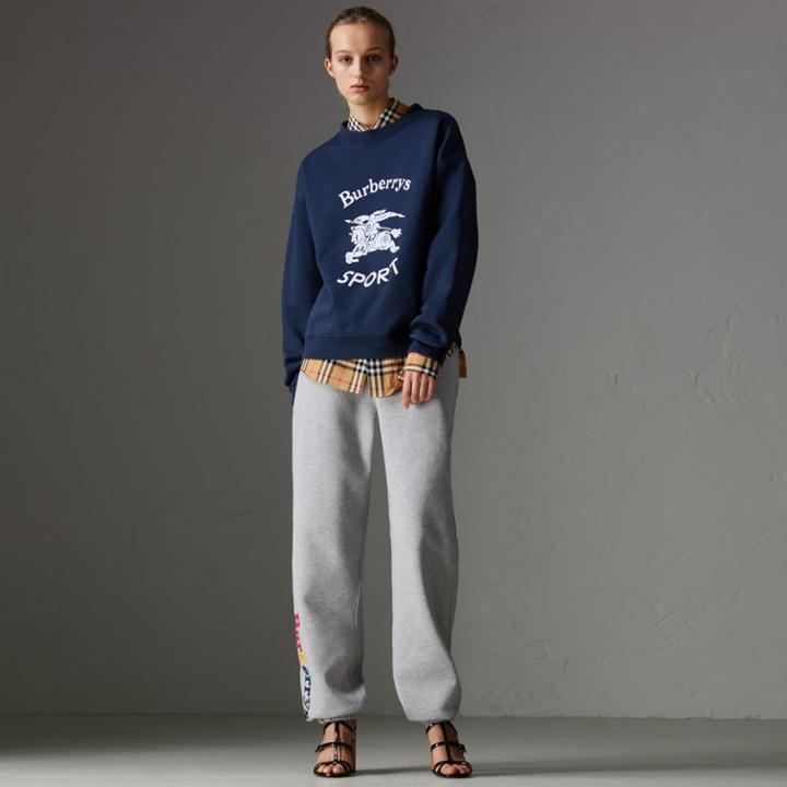 Burberry Burberry Reissued Jersey Sweatshirt, Size: L, Blue