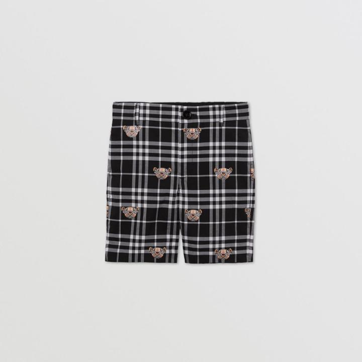 Burberry Burberry Childrens Thomas Bear Print Check Cotton Shorts, Size: 10y