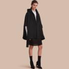 Burberry Burberry Lace Appliqu Jersey Hooded Poncho, Black