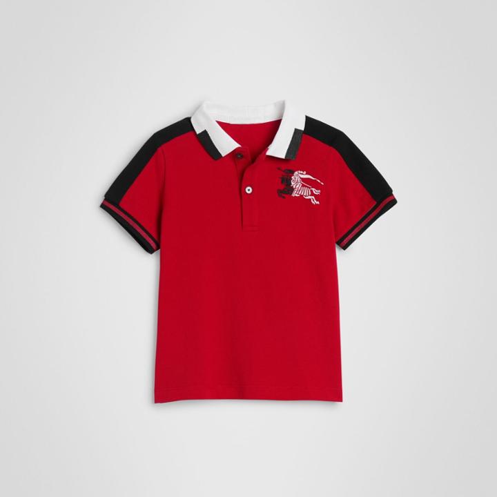 Burberry Burberry Childrens Stripe Detail Cotton Polo Shirt, Size: 14y