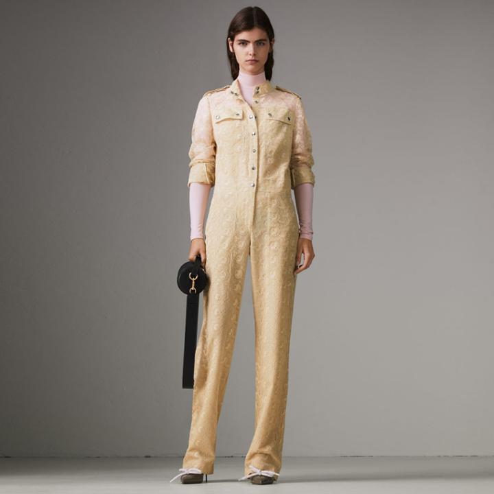 Burberry Burberry Floral Lace Jumpsuit, Size: 00