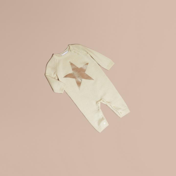 Burberry Burberry Star Print Cashmere Jumpsuit, Size: 3m, White