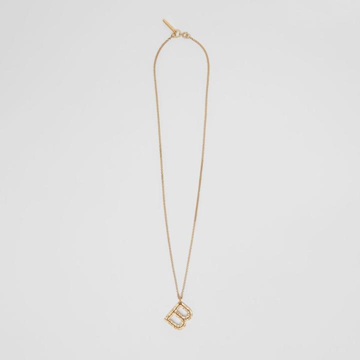 Burberry Burberry 'b' Alphabet Charm Gold-plated Necklace, Yellow