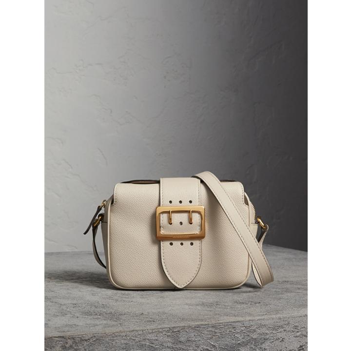 Burberry Burberry The Small Buckle Crossbody Bag In Leather, Grey